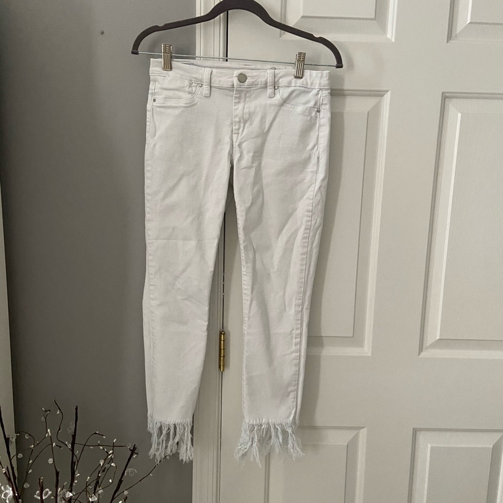 Blank NYC White Fringed Jeans